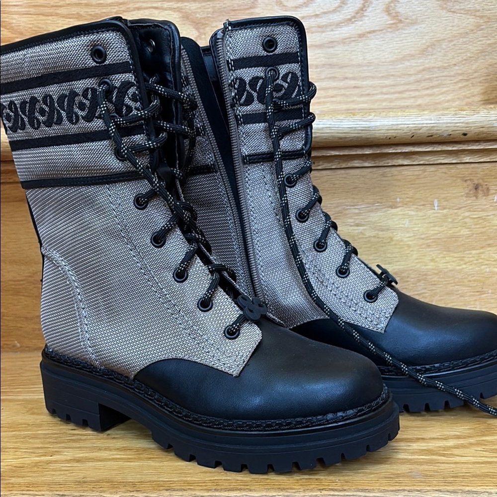 Sam & Libby Black and Tan Combat Boots